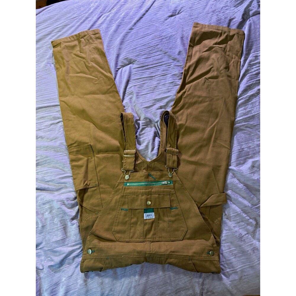 Liberty Men’s Brown Canvas Cotton Work Bib Overalls 34x32 MPN YB79PC